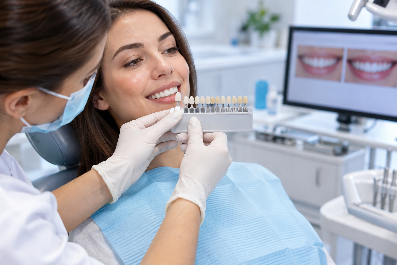 Shade numbers and Teeth Whitening result context
